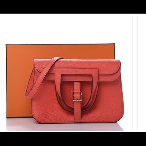 Hermes Taurillon Clemence Halzan 25 Rose Texas